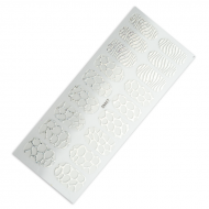 Holo Nail Sticker - Körömmatrica - 2 - Lyukacsos és hullámos - Holo ezüstös