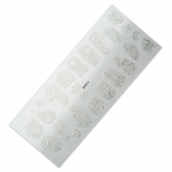 Holo Nail Sticker - Körömmatrica - 3 - Virágos - Holo ezüstös