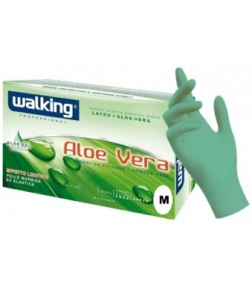 Gumikesztyű - Walking  Latex+Aloe vera 100 db M